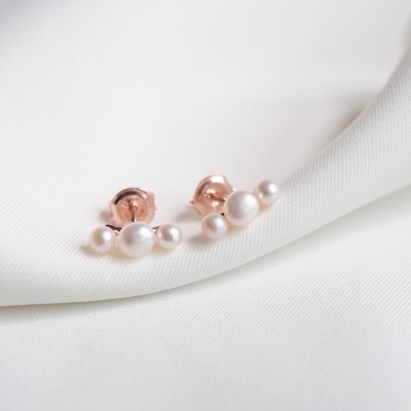 HEIDI Pearl Earrings - Rose Gold
