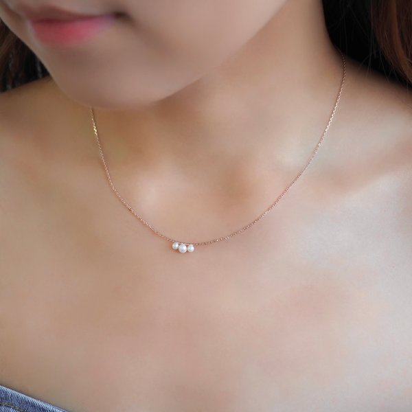 HEIDI Pearl Necklace - Rose Gold