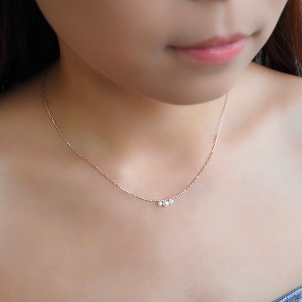 HEIDI Pearl Necklace - Rose Gold