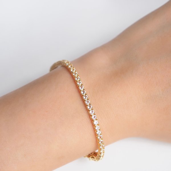 JENNIE Tennis Bracelet - White Topaz (Yellow Gold)