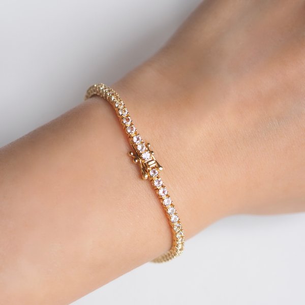 JENNIE Tennis Bracelet - White Topaz (Yellow Gold)