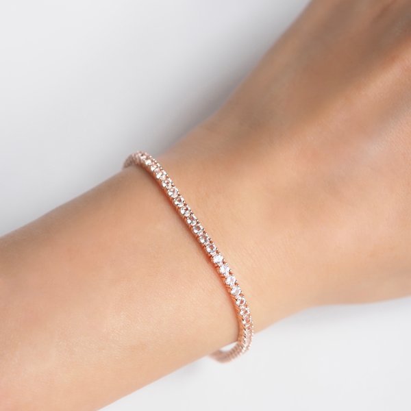 JENNIE Tennis Bracelet - White Topaz (Rose Gold)