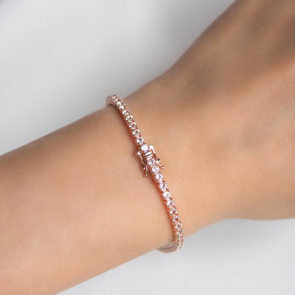 JENNIE Tennis Bracelet - White Topaz (Rose Gold)