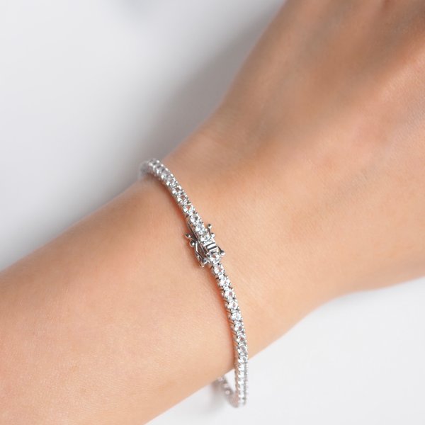 JENNIE Tennis Bracelet - White Topaz (Silver)