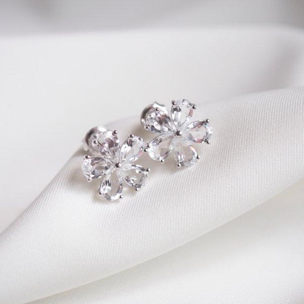 MELISSA Earrings - White Topaz (Silver)