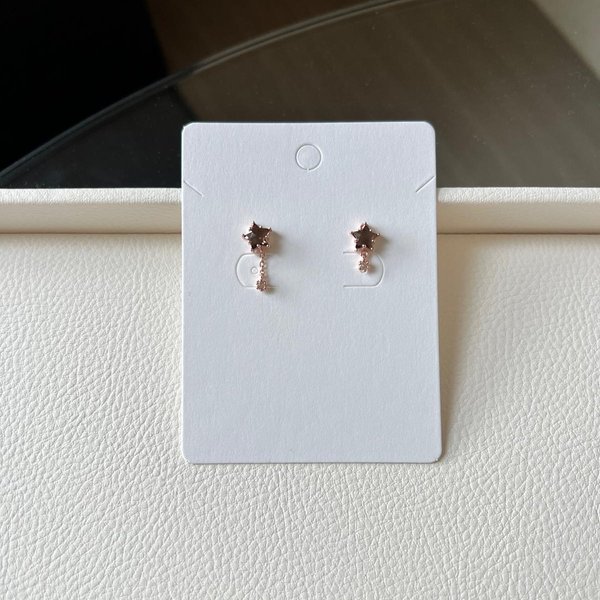 K-925Silver (Star Earrings - Smoky Quartz)