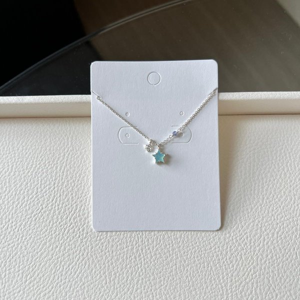 K-925Silver (Star Necklace - Blue Chalcedony)
