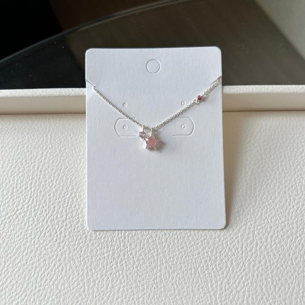 K-925Silver (Star Necklace - Pink Chalcedony)