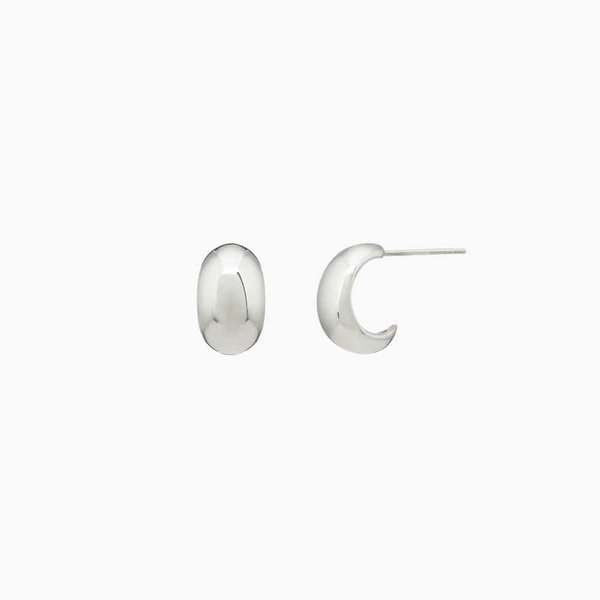 K-925Silver (EJE45) Bubble Half Hoop Earrings