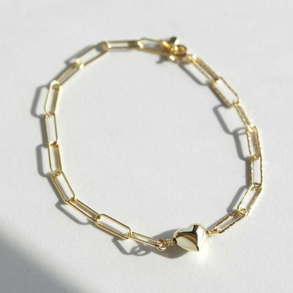 K-925Silver (EJB732) Heart Chain Bracelet