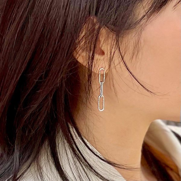 K-925Silver (SE110) Sonia Chain Earrings