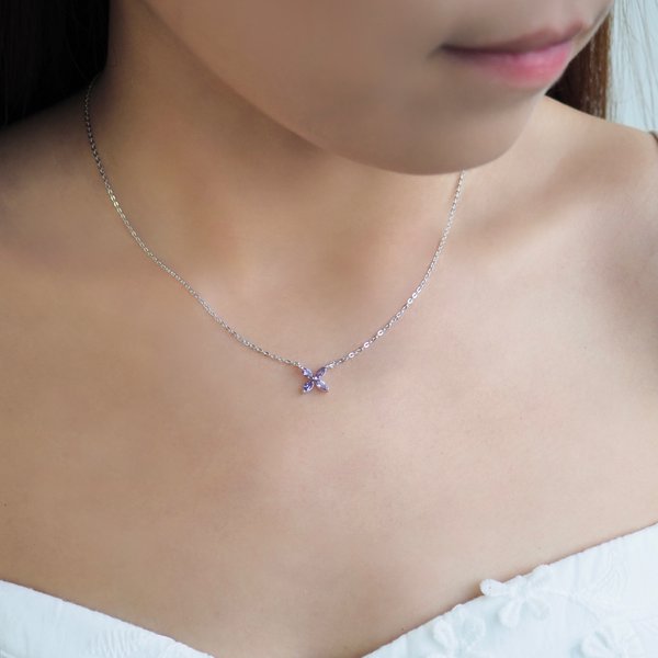 FLORET Necklace - Amethyst (Silver)