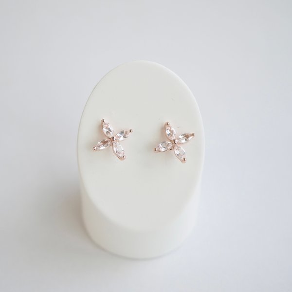 FLORET Earrings - White Topaz (Rose Gold)