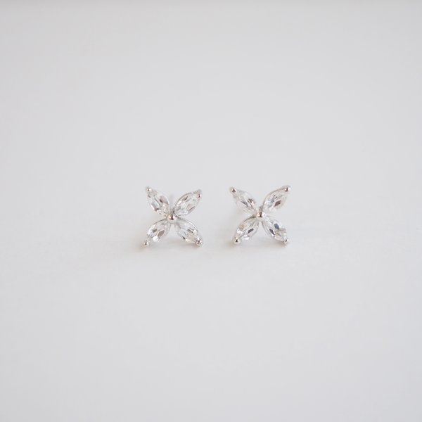 FLORET Earrings - White Topaz (Silver)
