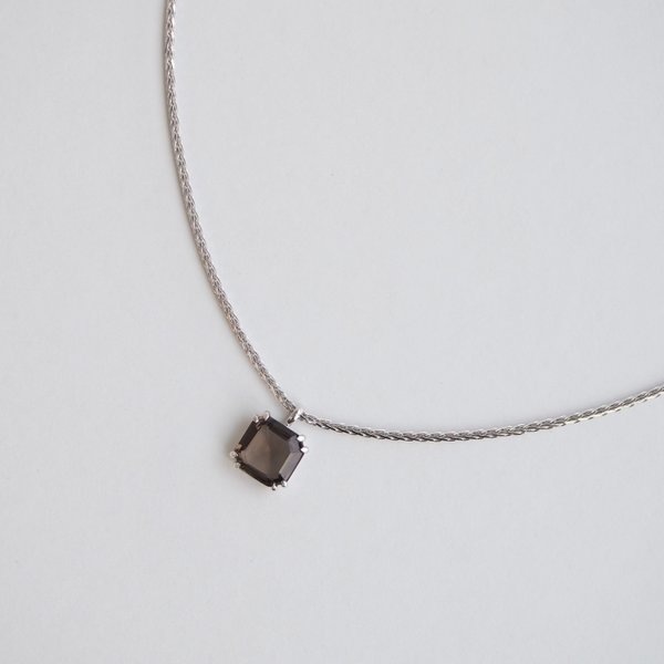 NIKKI Necklace - Smoky Quartz (Silver)