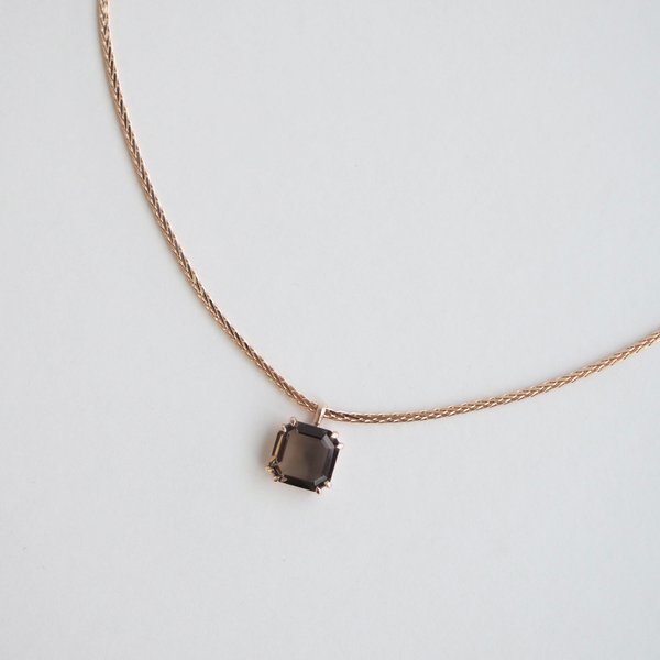 NIKKI Necklace - Smoky Quartz (Rose Gold)