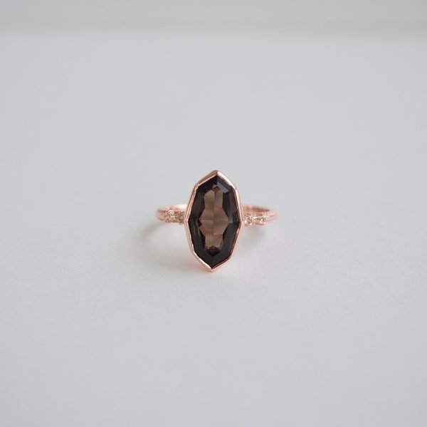VIVIENNE Ring - Smoky Quartz (Rose Gold)