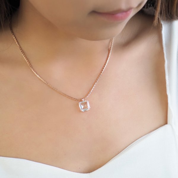 NIKKI Necklace - Clear Quartz (Rose Gold)