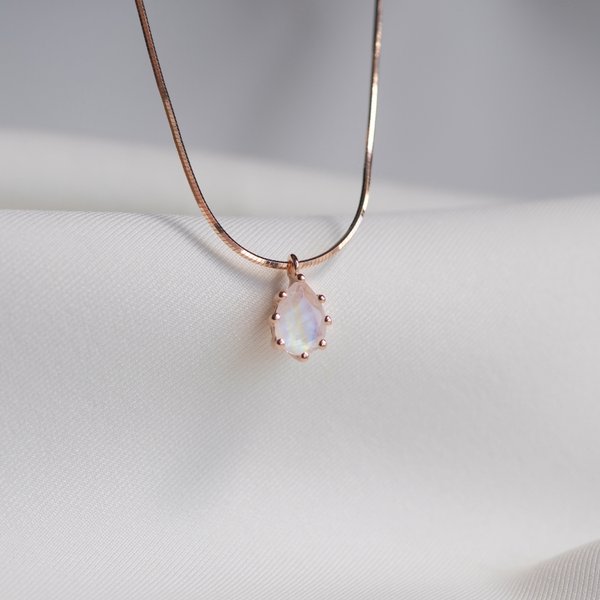 ODETTE Necklace - Moonstone (Rose Gold)