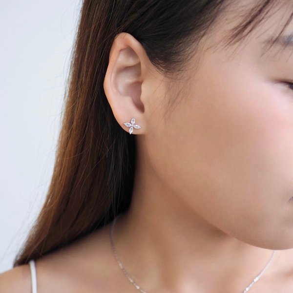 FLORET Earrings - White Topaz (Silver)