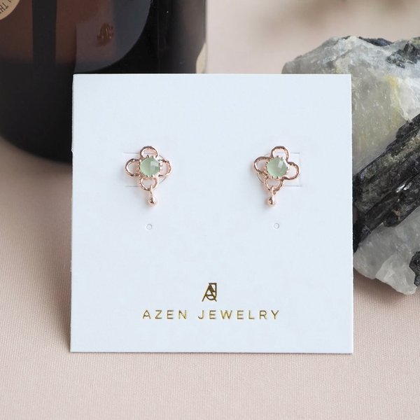 HEATHER Earrings - Green Aventurine (Rose Gold)