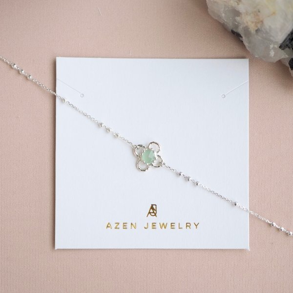 HEATHER Bracelet - Green Aventurine (Silver)