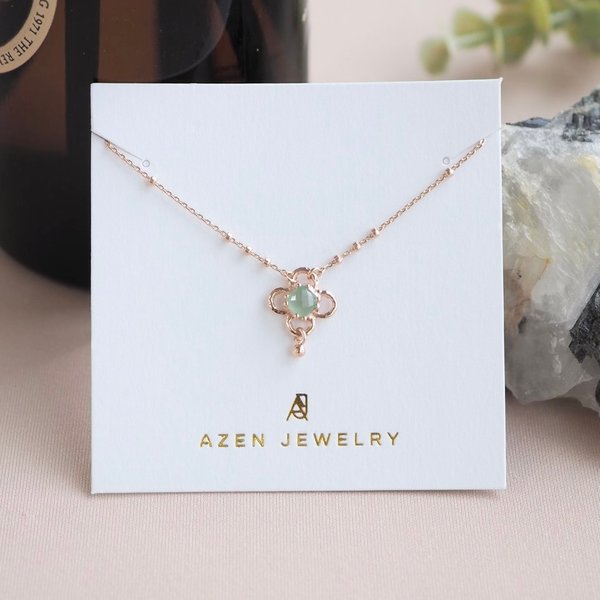 HEATHER Necklace - Green Aventurine (Rose Gold)