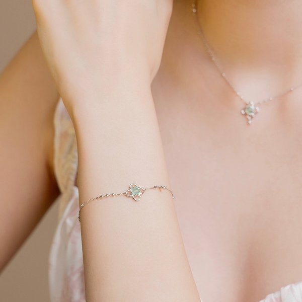 HEATHER Bracelet - Green Aventurine (Silver)