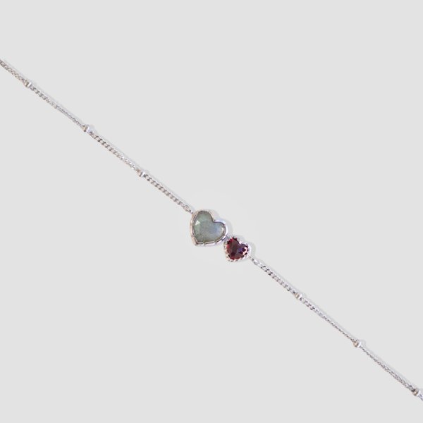 AMANDA Bracelet - Labradorite/Garnet (Silver)