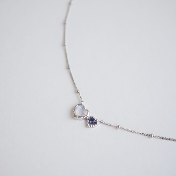 AMANDA Necklace - Moonstone/Iolite (Silver)