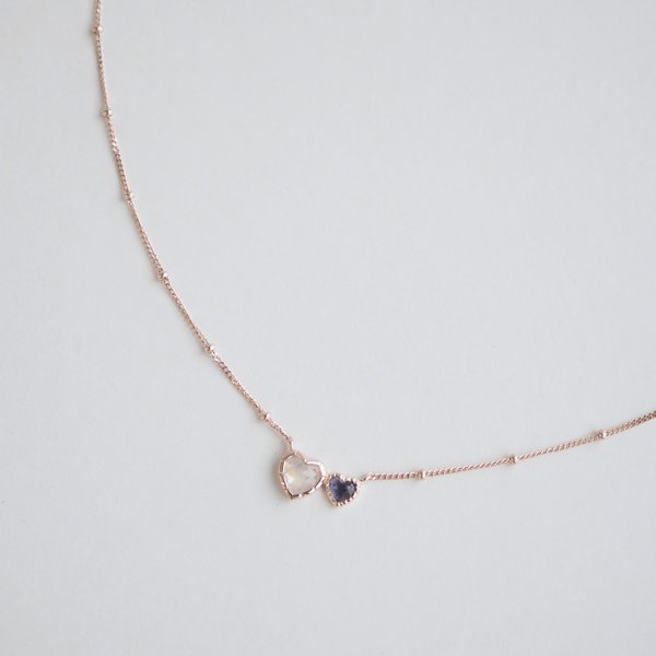 AMANDA Necklace - Moonstone/Iolite (Rose Gold)