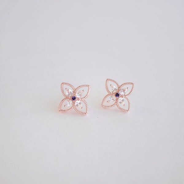 FRANCESCA Earrings - White Topaz (Rose Gold)
