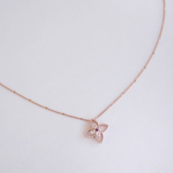 FRANCESCA Necklace - White Topaz (Rose Gold)