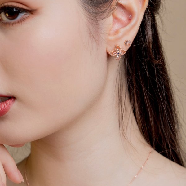 FRANCESCA Earrings - White Topaz (Rose Gold)