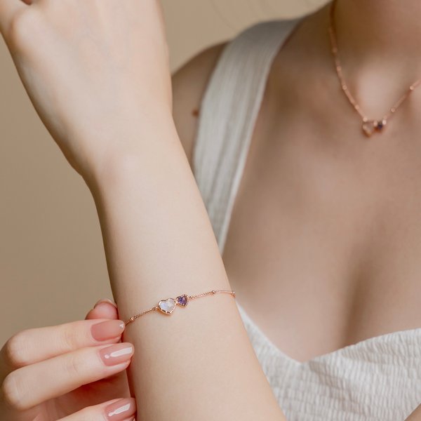 AMANDA Bracelet - Moonstone/Iolite (Rose Gold)