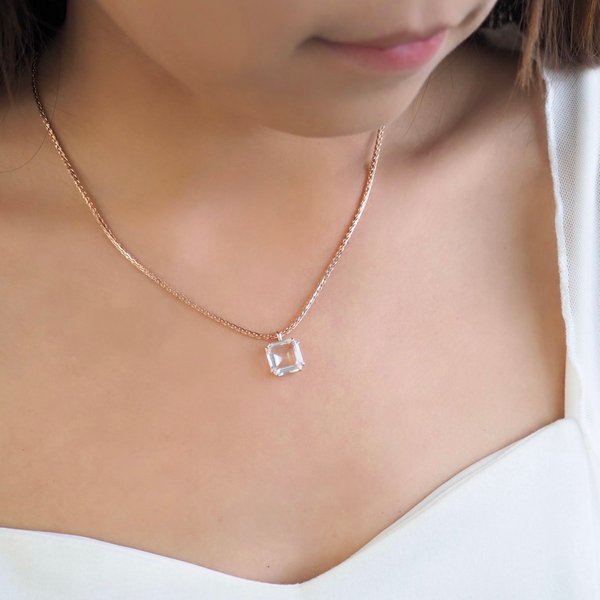 NIKKI Necklace - Clear Quartz (Rose Gold)