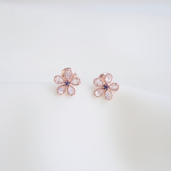 BERNICE Earrings - Moonstone (Rose Gold)