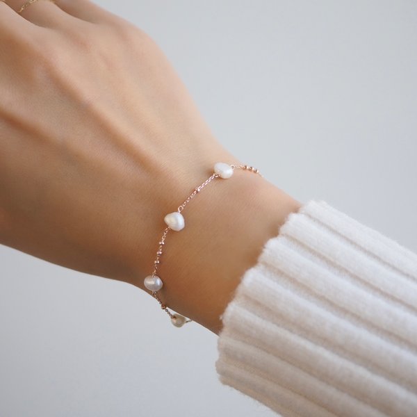 REYNA Bracelet - Pearl (Rose Gold)