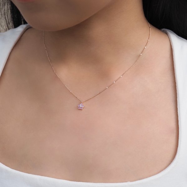 DAISES Necklace - Moonstone (Rose Gold)