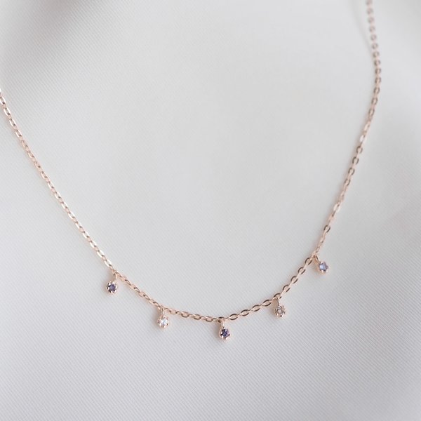 JASLYN Necklace - Iolite (Rose Gold)