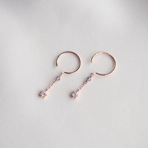 PAULINE Earrings - Moonstone (Rose Gold)