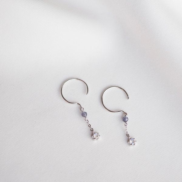 PAULINE Earrings - Moonstone (Silver)