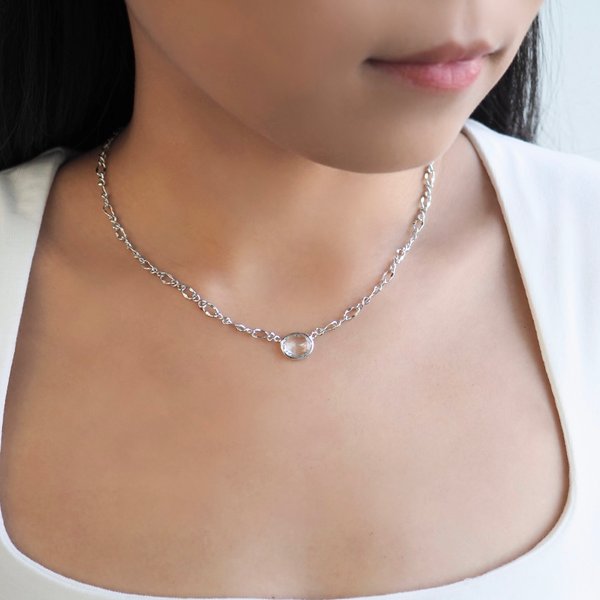 CANDICE Necklace - Clear Quartz (Silver)