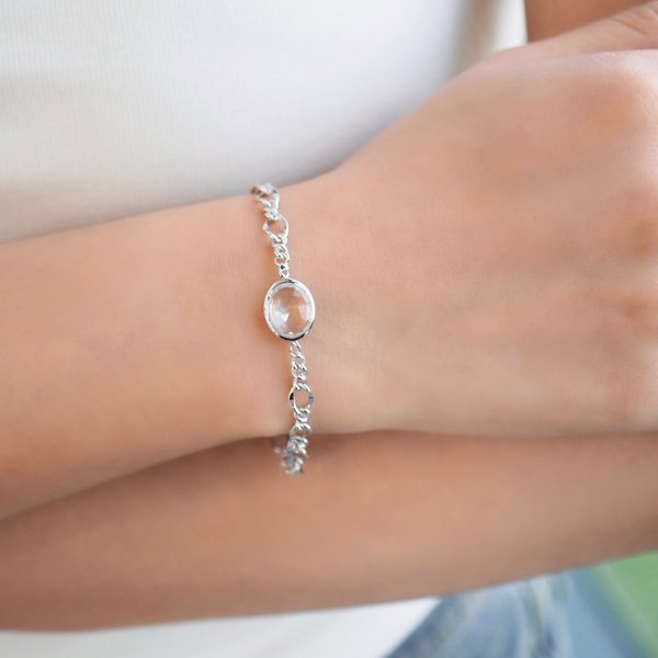 CANDICE Bracelet - Clear Quartz (Silver)
