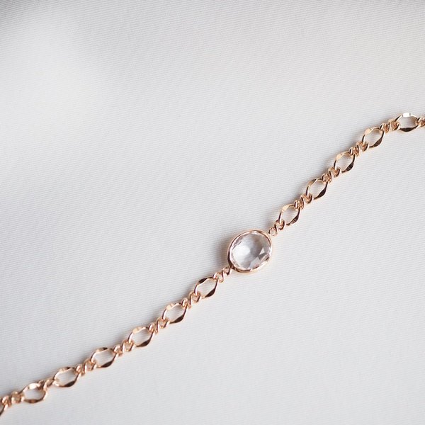 CANDICE Bracelet - Clear Quartz (Rose Gold)