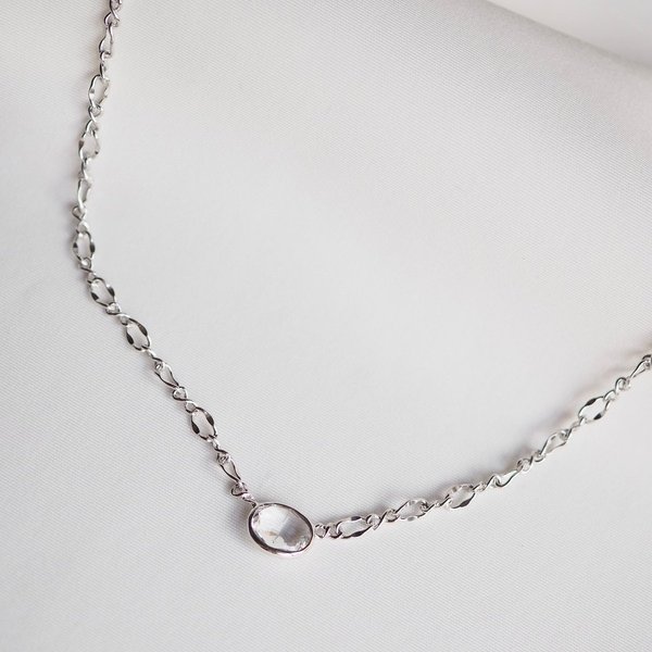 CANDICE Necklace - Clear Quartz (Silver)