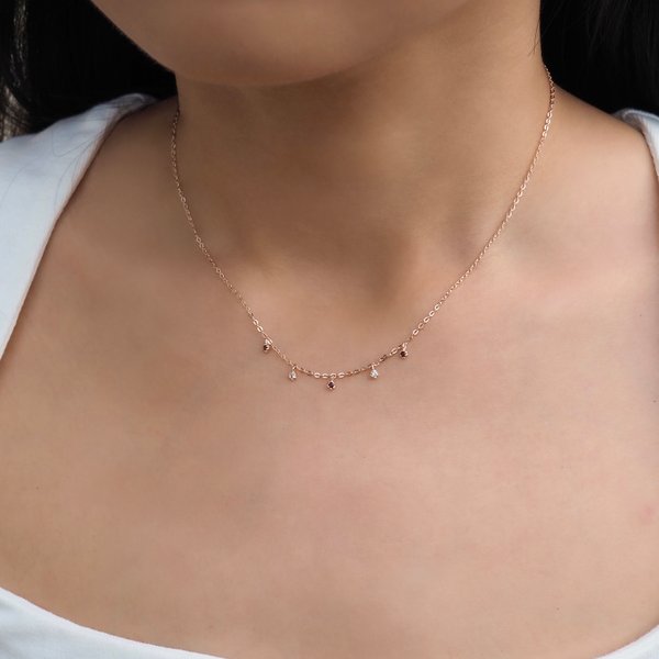 JASLYN Necklace - Garnet (Rose Gold)