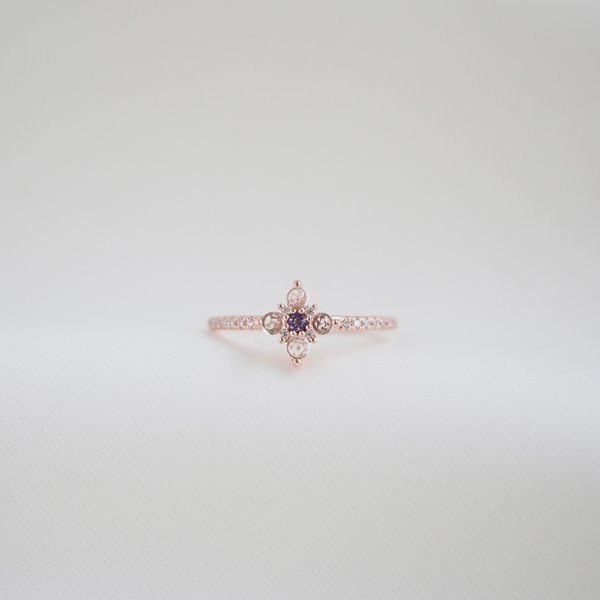 DAHLIA Ring - White Topaz (Rose Gold)