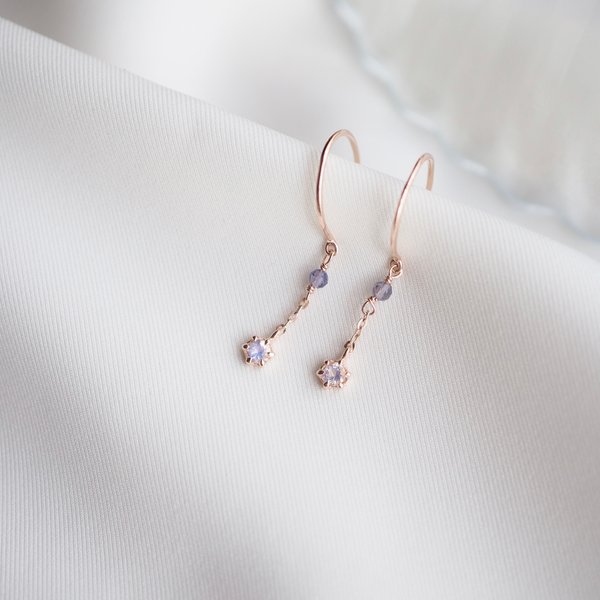 PAULINE Earrings - Moonstone (Rose Gold)