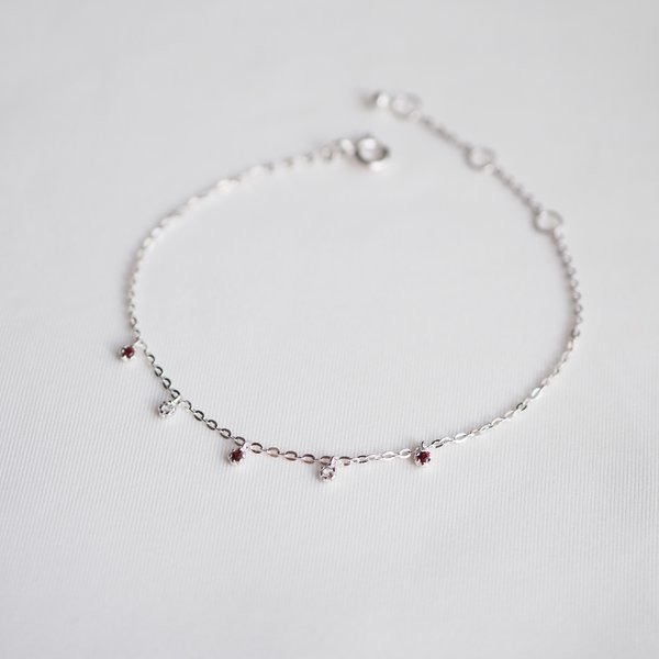 JASLYN Bracelet - Garnet (Silver)